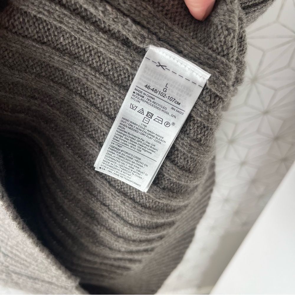 Banana Republic Heritage Collection Gray Wool Ribbed Turtleneck Sweater - Picture 5 of 6